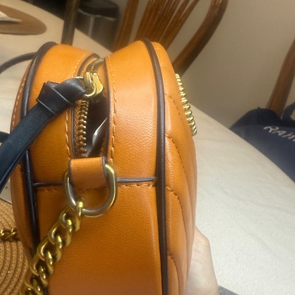 Gucci Orange Quilted Crossbody Bag with Gold Chain - Picture 14 of 16